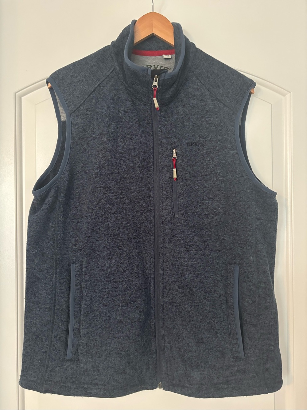 Orvis Men's R65 Denali Sweater Fleece Vest Full Zip Blue Heather Size LARGE